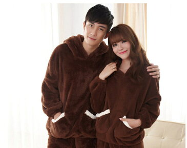 【あす楽】送料無料 ルームウェア パジャマ レディース 冬パーカー 長袖 着る毛布 もこもこカップル/ペアルック/部屋着 くま耳 パーカー/ふあもこ/モコモコ 秋冬 ルームウェア メンズ 上下セット/クマ柄/熊 パーカー パンツ パジャマ/秋冬/フリース/カップル