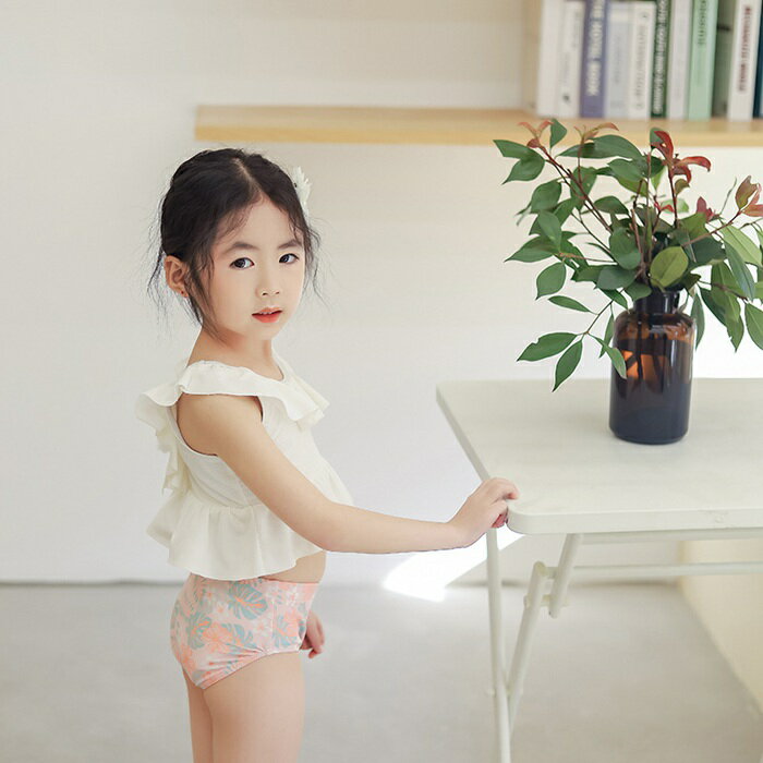 一部即納 キッズ 水着 女の子 トップス ショーツ スイムキャップ 3点セット かわい...