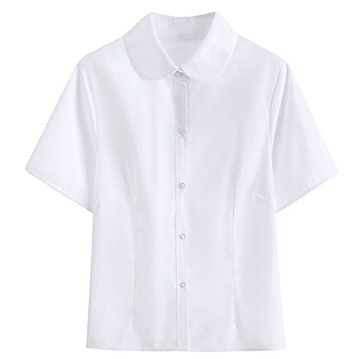 美美・ちびの学生服 スクールシャツ 女子 丸襟 半袖　ブラウス 抗菌防臭 ショールブラウス/制服/スクールシャツ/レディースファッション/学生服/ブレザー/yシャツ/ワイシャツ/学生用シャツ/白/学生シャツ/通販 ブラウス 制服 女子 スクール レディース 高校生 学生 中学｜アングル2