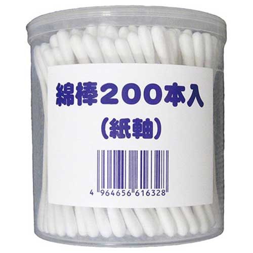 綿棒 (紙軸) 200本 無地ケース入 母の日 ギフトに プレゼントに
