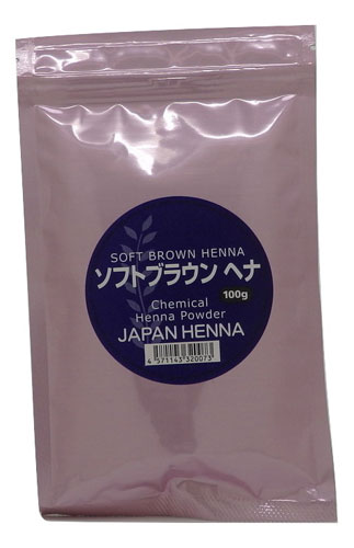 【メール便/送料無料】 ジャパンヘナ 白髪リタッチ部分用ヘナ ソフトブラウン100g 白髪を7トーンに 人工染料混合タイプ ハーブカラー 父の日 ギフトに プレゼントに