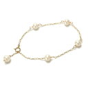 ブレスレット K10 ゴールドチェーン パール ステーション 淡水パール 淡水真珠 6-6.5mm 10金 K10YG クリスマス ギフトに プレゼントに