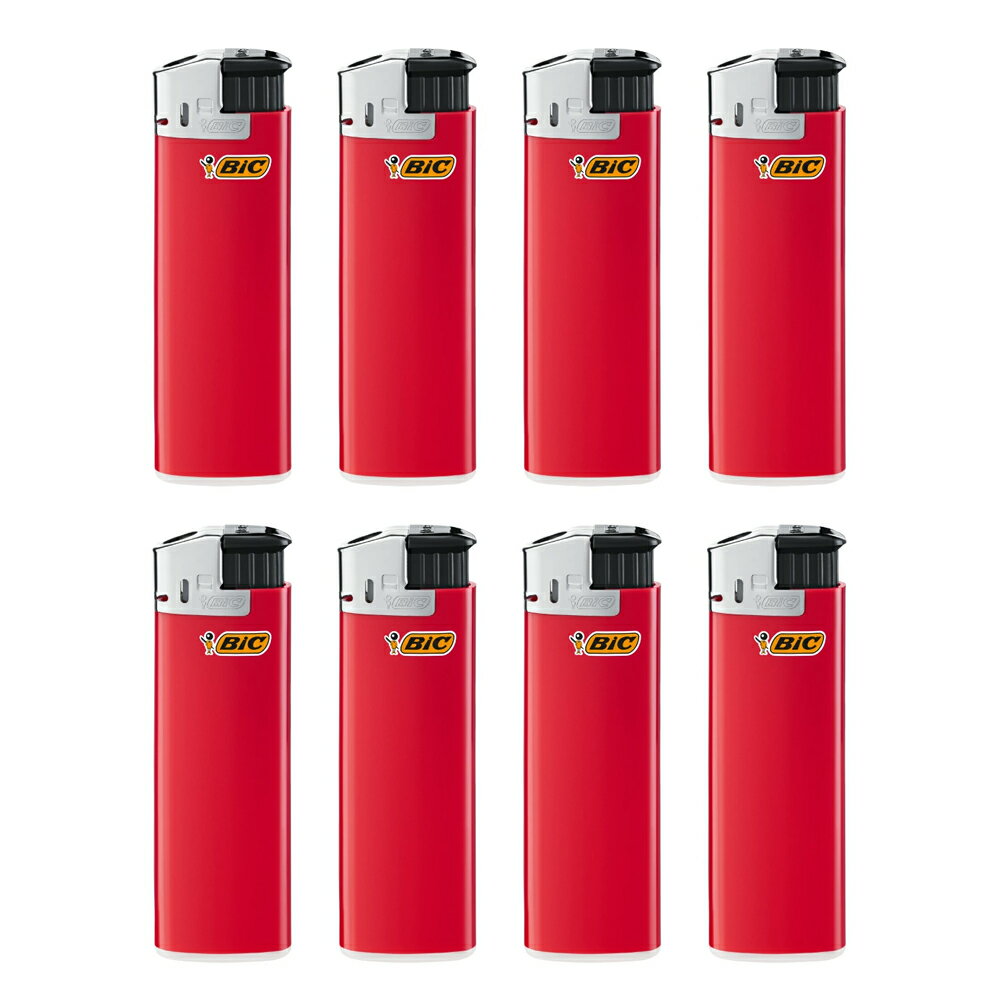 【公式】BIC ライター J38 8本セット レッド J38E-RED8P ライタービック ライター BICライター ビック ライタ　ー 電子ライター まとめ買い メンズ レディース