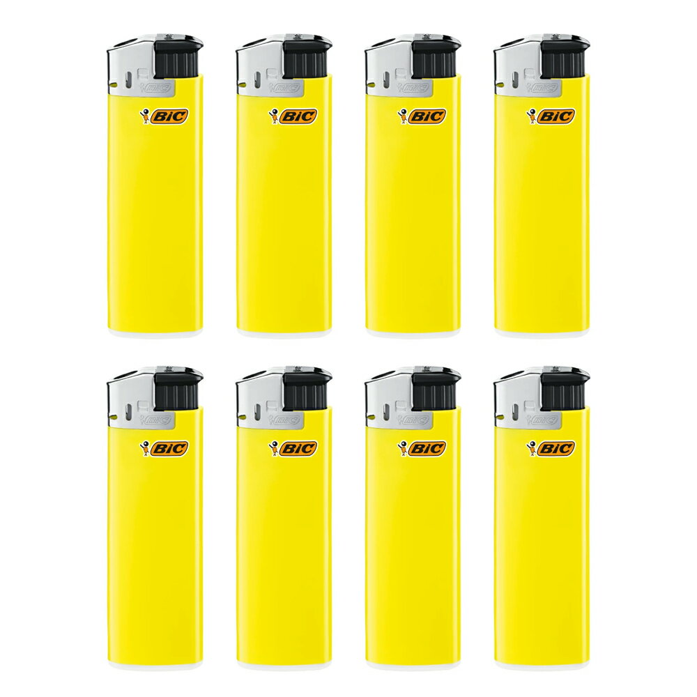 【公式】BIC ライター J38 8本セット イエロー J38E-YLW8P ライタービック ライター BICライター ビック ライタ　ー 電子ライター まとめ買い メンズ レディース