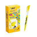 【公式】 BIC 蛍光ペン 蛍光マーカー 12本 セット マーキングハイライターイレーサブル 水性 ペン 水性マーカー マーカーペン マーカーペンセット 蛍光ペンセット カラーペン カラーペンセット イエロー 文房具 文具 筆記用具 ブランド ビック MK2040-003800