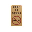 雑貨 サインボード SIGN BOARD ミニサインボード「NO SMOKING」 麻紐付き ヴィンテージ 西海岸 男前インテリア アンティーク ナチュラル オーガニック レトロ ブラウン ブルックリン かわいい お洒落 カフェ風 家庭用 店舗用 禁煙 案内板 MDF