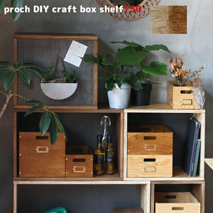 収納ボックス 幅75cm プロック DIY クラフト ボックス シェルフ 750 proch DIY craft box shelf 750 PRC-BSL-750 アデペシュ a.depeche ナチュラル ブラウンボックスシェルフ 箱 木製 見せる収納 ディスプレイボックス 什器 飾り棚 組み合わせ