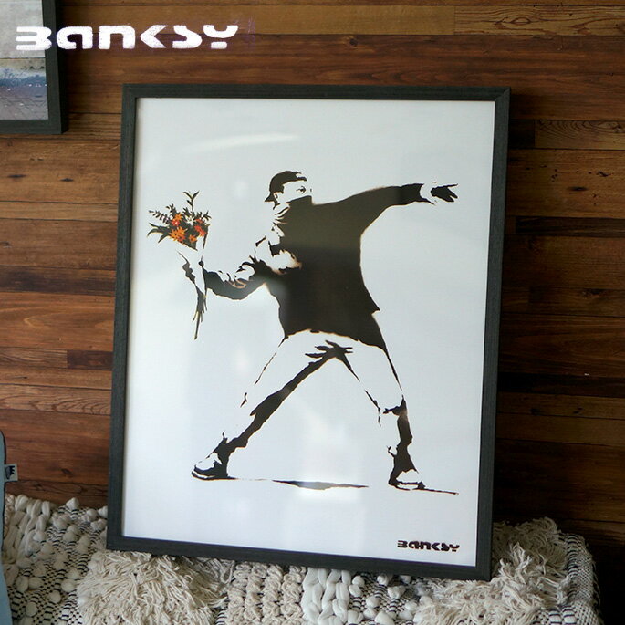 アート Molotov バンクシー Banksy IBA-61735 絵画 アートフレーム 風刺画 ストリートアート 路上芸術 オークション イギリス ロンドン 芸術 オシャレ 430×530×32mm 英国 UK ダークユーモア ブラックジョーク ステンシル技法