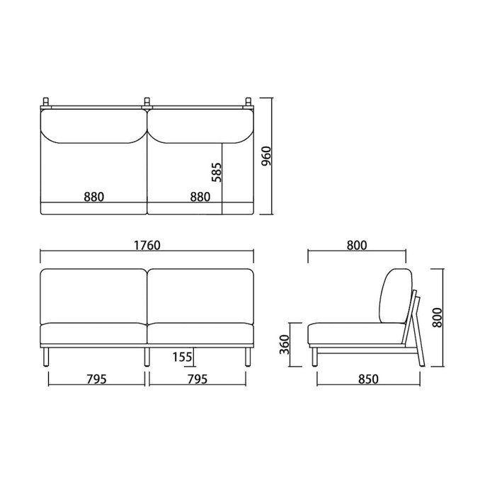 トーン ソファ 2人掛け SIEVE Tone Sofa 2seater ソファ 2人掛けソファ 家具 SVE-SF025M シーヴリビング 優しさ