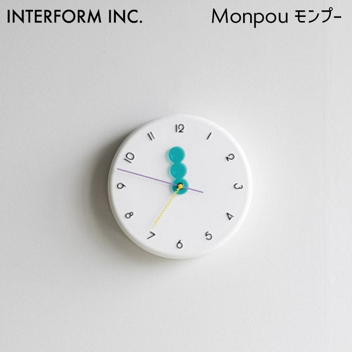 樂天商城 - 【マラソンクーポン10%OFF!! 4/27 9:59迄】時計 Monpou モンプー インターフォルム CL-4568 壁掛け時計 ウォールクロック レトロポップ ユニークおしゃれ かわいい ビビットカラー 子供部屋