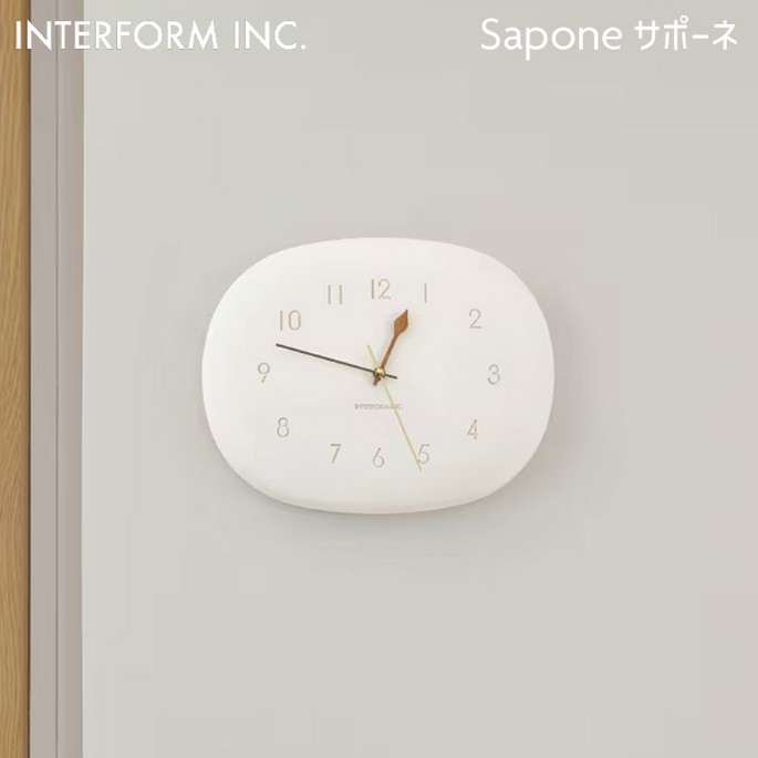 Rakuten - 時計 Sapone サポーネ ウォールクロック インターフォルム CL-4620 掛け時計 クロック 静音 インダストリアル 北欧 おしゃれ ナチュラル モダン