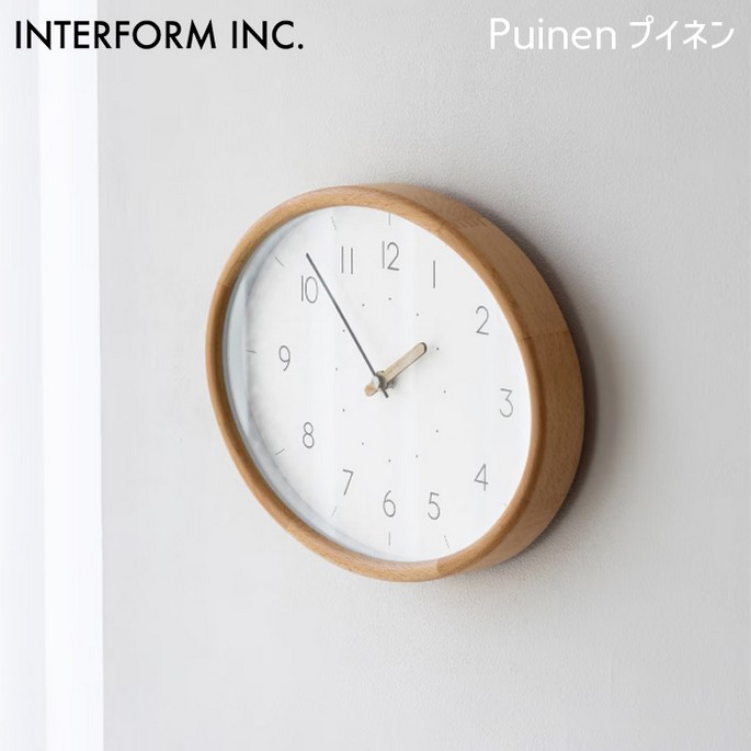 樂天商城 - 【マラソンクーポン10%OFF!! 4/27 9:59迄】時計 Puinen プイネン ウォールクロック インターフォルム CL-4619 掛け時計 クロック ナチュラルモダン スイーブムーブメント北欧 オーバル
