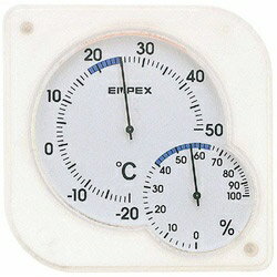 エンペックス｜EMPEX INSTRUMENTS TM-5601 温湿度計 シュクレmidi（ミディ） クリアホワイト [アナログ][TM5601]
