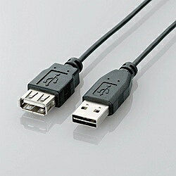 エレコム｜ELECOM 2.0m USB2.0ケーブル 【A】⇔【A】 [両面挿しタイプ] （ブラック） U2C-DE20BK[U2CDE20BK]【rb_pcacc】