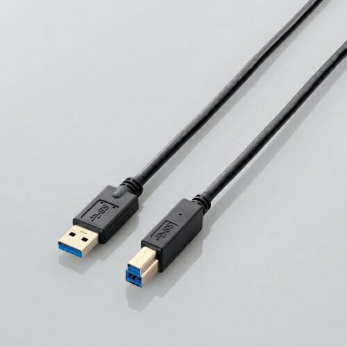ELECOM|エレコム 2.0m USB3.0ケーブル 【A】⇔【B】3重シールドケーブル(ブラック) USB3-AB20BK【rb_ cable_cpn】