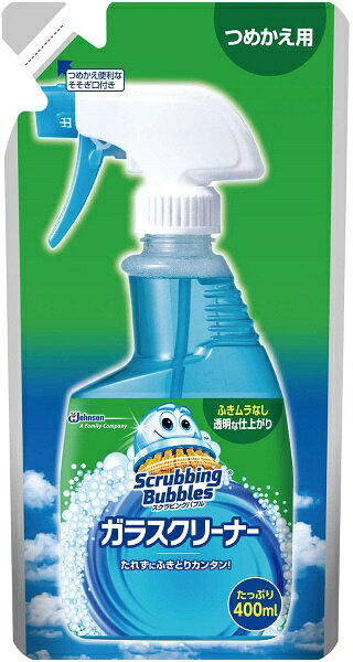 ジョンソン｜Johnson ScrubbingBubbles（スクラビングバブル）ガラスクリーナー　つめかえ用400ml〔住居用洗剤〕