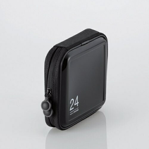 ELECOM｜エレコム DVD/CD対応 ファスナーケース セミハード 24枚収納 ブラック CCD-H24BK[CCDH24BK]