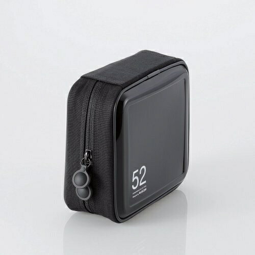 ELECOM｜エレコム DVD/CD対応 ファスナーケース セミハード 52枚収納 ブラック CCD-H52BK[CCDH52BK]