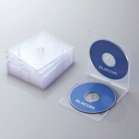 エレコム｜ELECOM Blu-ray/DVD/CD対応 スリムケース 2枚収納×10 クリア CCD-JSCSW10CR[CCDJSCSW10CR]