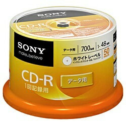 ソニー　SONY 1〜48倍速対応 データ用CD-Rメディア （700MB・50枚）　50CDQ80GPWP