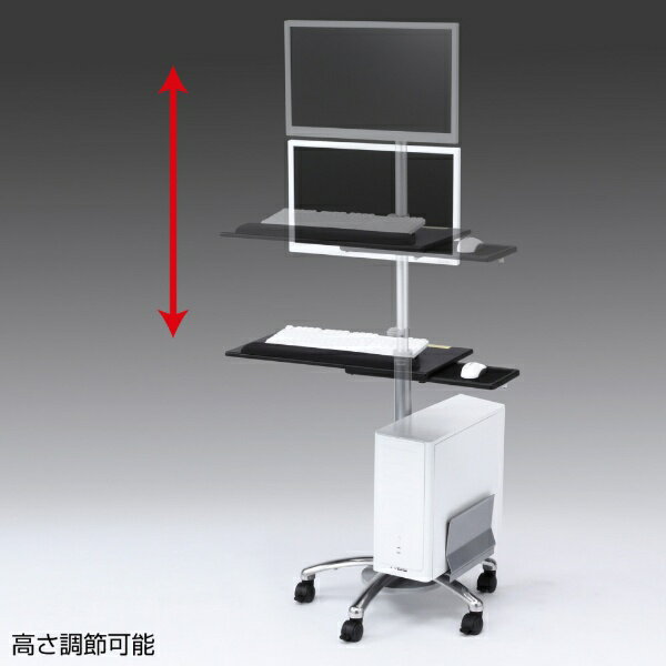 サンワサプライ｜SANWA SUPPLY 液晶モニタスタンド　17型〜24型対応（キーボード台、CPUスタンド付）　CR-LAST9[CRLAST9]