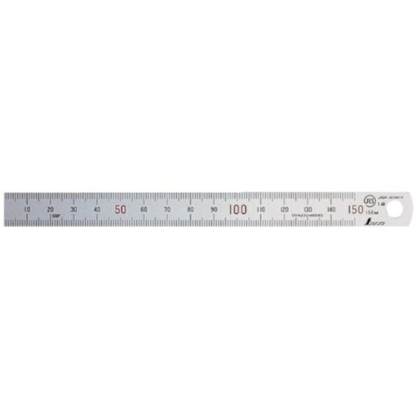 シンワ測定｜Shinwa Rules 直尺シルバー150mm上下1mmピッチ　13404