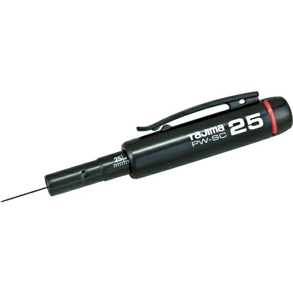 ■壁に刺すだけで簡単に下地材の位置が確認できます。■強くて細いフッ素樹脂加工針のため、壁の傷を最小限に抑えます。■腰袋や工具袋のポケットにスッキリ納まる便利なペン形状です。■回して刺すキャップレス機構のため、未使用時は針が本体に収納され安全です。（スパイラルロック機構）■深さがわかる目盛が付いています。【用途】・針式下地確認具【仕様】・先端径（mm）： 0.7・全長（mm）： 147・探知壁厚（mm）： 25・マグネット： なし・適合替針： PW-SCH25