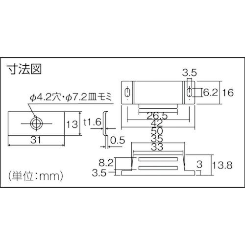 トラスコ中山｜TRUSCO NAKAYAMA マグネットキャッチ　樹脂製・横型　TSM75PBR