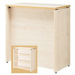 ガラージ 受付ハイカウンター（白木） GL-099CH 433-757[GL099CH] 【メーカー直送・代金引換不可・時間指定・返品不可】