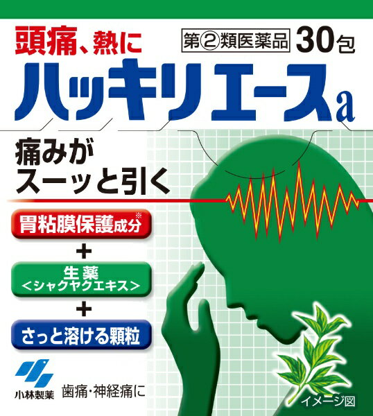 生薬鎮痛成分（シャクヤクエキス）を配合した頭痛薬です。■胃粘膜保護成分を配合した胃にやさしい頭痛薬です。■早く溶けるさわやかな緑の顆粒です。■非アスピリン製剤です。■眠くなる成分は配合していません。 --------------------------------------------------------------------------------------------------------------文責：川田貴志（管理薬剤師）使用期限：半年以上の商品を出荷します※医薬品には副作用リスクがあり、安全に医薬品を服用して頂く為、お求め頂ける数量を制限しております※増量キャンペーンやパッケージリニューアル等で掲載画像とは異なる場合があります※開封後の返品や商品交換はお受けできません------------------------------------------------------------------------------------------------------------------------------------------------------------------------------------------広告文責：株式会社ビックカメラ楽天　050-3146-7081メーカー：小林製薬　Kobayashi商品区分：指定第二類医薬品----------------------------------------------------------------------------