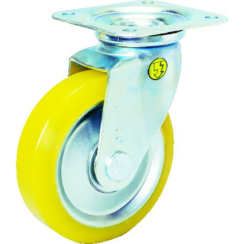 シシクアドクライス｜SISIKU 静電気帯電防止キャスター　ウレタン車輪　自在　130径　EUWJ130