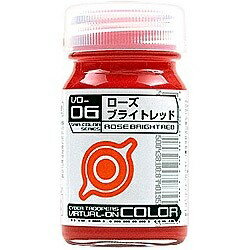 セガの人気ゲーム『電脳戦機バーチャロン』の模型用カラーです。再販売に伴い、キャップの色が透明から各カラーのキャップとなります。マイザー[薔薇の三姉妹]の機体色。明るい方の赤をイメージして調色しています。非常に鮮やかな朱色系の赤です。発色抜群です！