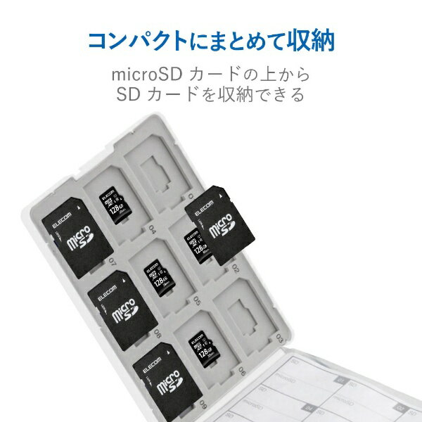 ELECOM�å��쥳�� SD/microSD���ꥫ���ɥ�����[�ץ饹���å�������] SD 18���microSD 18�� �ۥ磻�� CMC-SDCPP36WH[CMCSDCPP36WH]