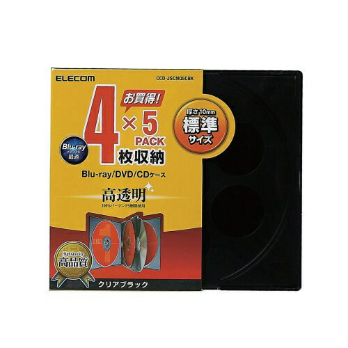 ELECOM�å��쥳�� Blu-ray/DVD/CD�б������� 4���Ǽ��5 ���ꥢ�֥�å� CCD-JSCNQ5CBK[CCDJSCNQ5CBK]