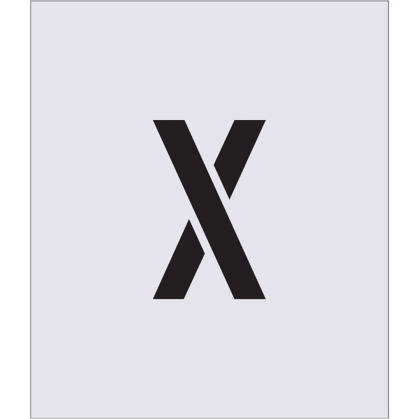 ■吹付用のステンシルプレートです。■ポリプロピレンの薄い板のため曲面にそわせて使用することができます。■材質がポリプロピレンのため、使用後の処理も簡単です。【用途】・駐車場などの吹付用プレートに。【仕様】・表示内容： X・文字サイズ（mm）縦×横： 150×95・プレートサイズ（mm）縦×横： 350×300・厚さ（mm）： 1・厚さ： 1mmこちらの商品はご購入後の返品をお受けいたしておりません。サイズ、種類等、再度お確かめの上お求めください。