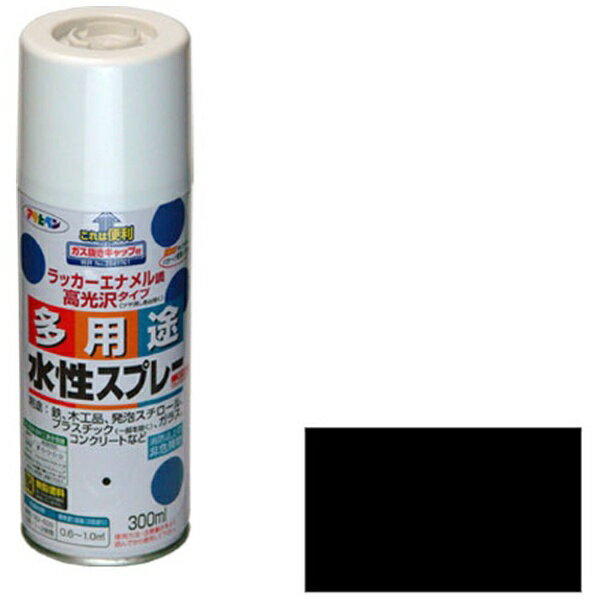 アサヒペン｜Asahipen 水性多用途スプレー300ML　黒　565051のサムネイル