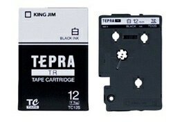 キングジム｜KING JIM 白ラベルテープ TEPRA(テプラ) TRシリーズ 白 TC12S 黒文字 /12mm幅