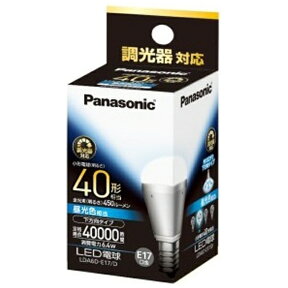 パナソニック｜Panasonic LDA6D-E17/D LED電球　小形電球形 ホワイト [E17 /昼光色 /1個 /40W相当 /一般電球形 /下方向タイプ][LDA6DE17D]