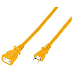 サンワサプライ 電源延長コード 抜け止め （2ピン式・1個口・20m・イエロー）　TAP-EX12-20Y[TAPEX1220Y]