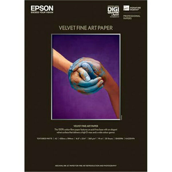 エプソン｜EPSON 〔インクジェット〕ファインアート紙 Velvet Fine Art Paper 0.48mm [A2 /25枚] KA225VFA[KA225VFA]