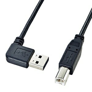 サンワサプライ｜SANWA SUPPLY 1.5m USB2.0ケーブル 【A（L型）】⇔【B】 Aコネクタ両面挿しタイプ（ブラック）　KU-RL15【rb_ cable_cpn】