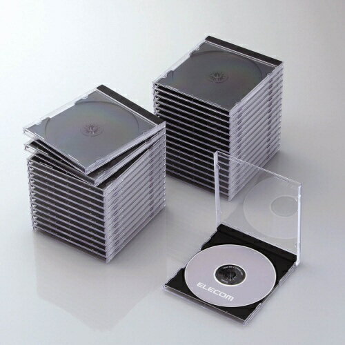 ELECOM｜エレコム Blu-ray DVD CDケース 1枚収納 標準10.4mm 背ラベル収納対応 インデックスカード対応 30枚組 ブラック ブラック CCD-JSCN30BK CCDJSCN30BK