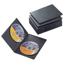 エレコム｜ELECOM Blu-ray DVD CD対応 スリムトールケース 2枚収納 10 ブラック CCD-DVDS06BK[CCDDVDS06BK]