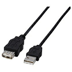 ELECOM｜エレコム USB2.0延長ケーブル 【Aオス】⇔【Aメス】 [エコタイプ] （0.5m・ブラック） USB-ECOEA05[USBECOEA05]
