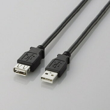 エレコム｜ELECOM USB-A延長ケーブル [USB-A オス→メス USB-A /2m /USB2.0] ブラック U2C-E20BK【rb_ cable_cpn】