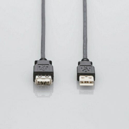 エレコム｜ELECOM USB-A延長ケーブル [USB-A オス→メス USB-A /2m /USB2.0] ブラック U2C-E20BK【rb_ cable_cpn】