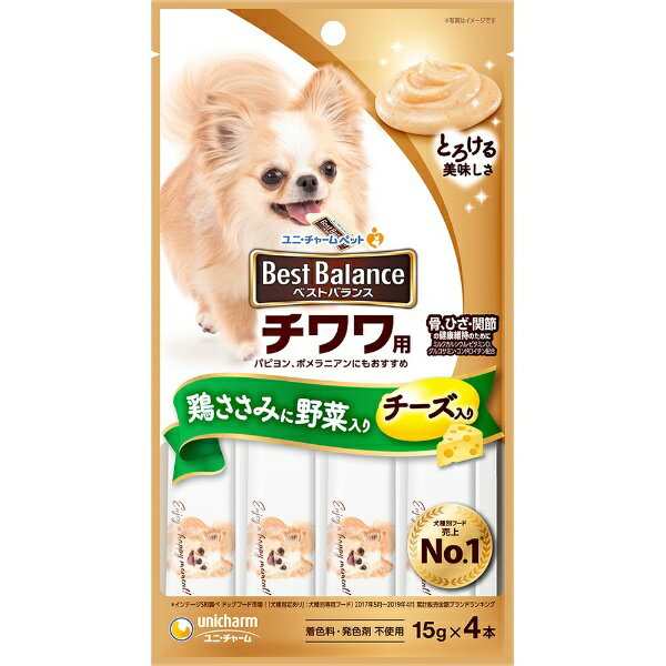 ユニチャーム｜unicharm ベストバランスおやつ チワワ用 鶏ささみに野菜入り 15g×4本
