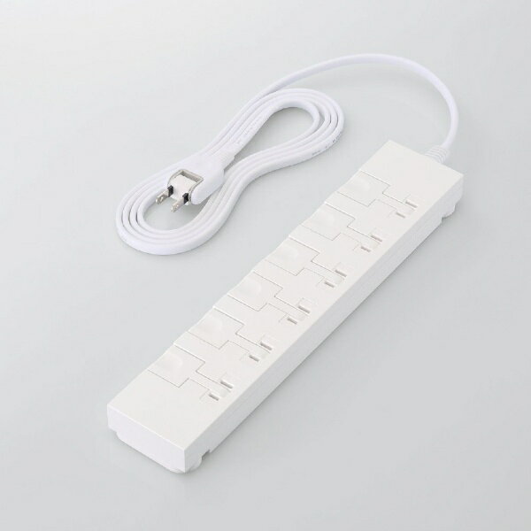 ELECOM｜エレコム 電源タップ 延長コード コンセント 2m 2P 6個口 片手で抜けるレバー付マグネット ス..