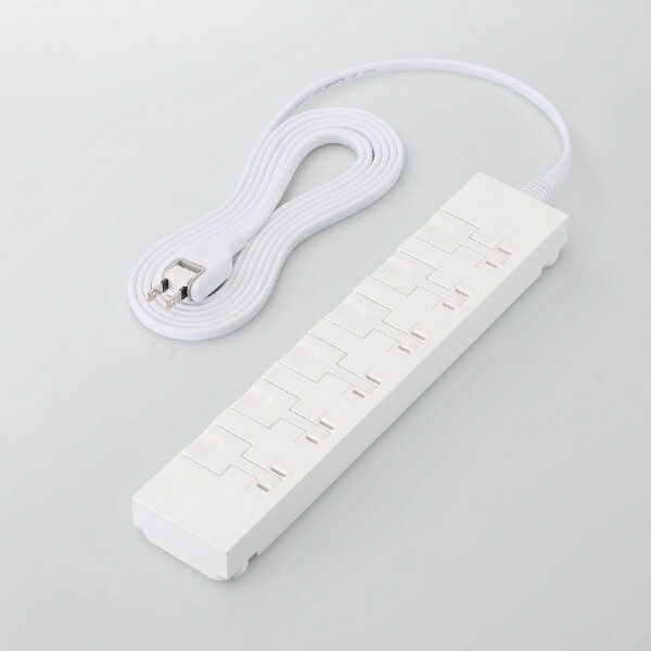 ELECOM｜エレコム 電源タップ 延長コード コンセント 3m 2P 6個口 片手で抜けるレバー付マグネット ス..