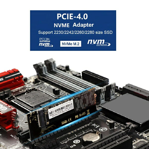 YouZipper�å桼���åѡ� PCI-E 4.0 to M.2 NVMe SSD �Ѵ������ץ��� HDX-P2M
